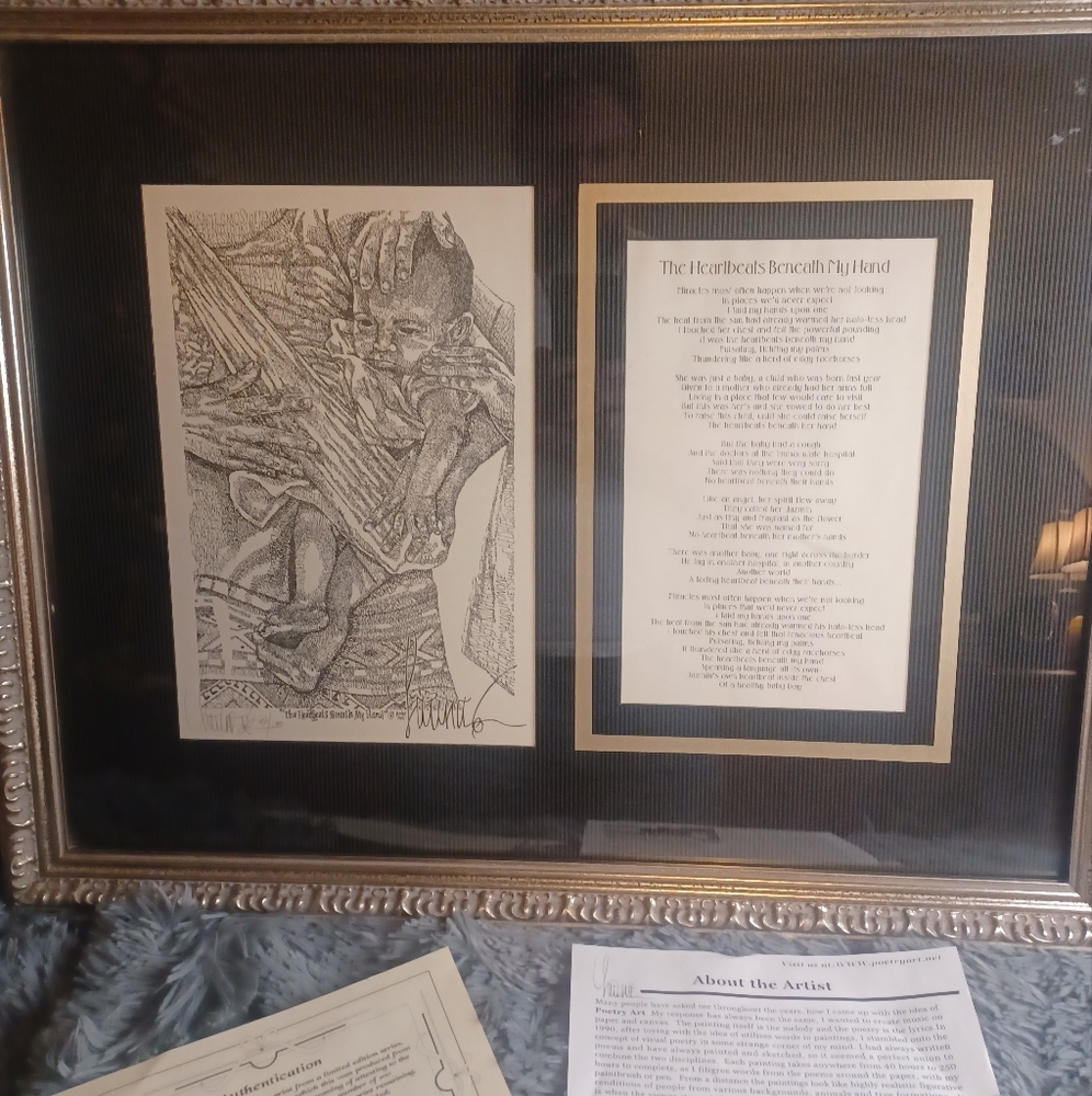 Framed Art "The Heartbeats Beneath My Hand"